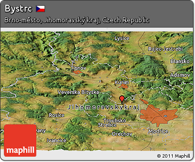 Satellite Panoramic Map of Bystrc