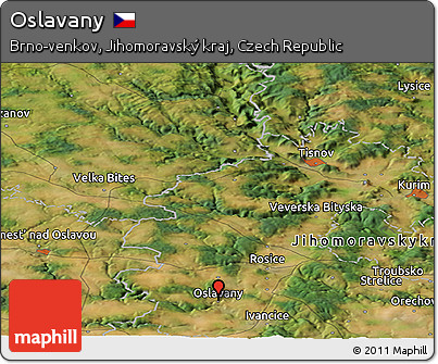 Satellite Panoramic Map of Oslavany
