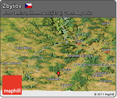 Satellite Panoramic Map of Zbýšov
