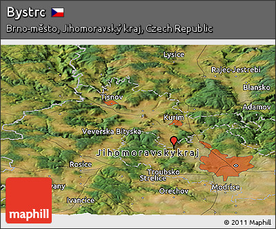 Satellite Panoramic Map of Bystrc