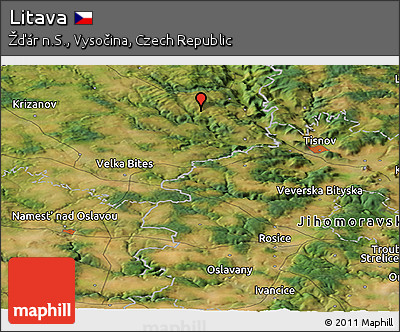 Satellite Panoramic Map of Litava