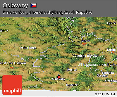 Satellite Panoramic Map of Oslavany
