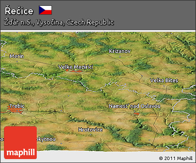 Satellite Panoramic Map of Řečice