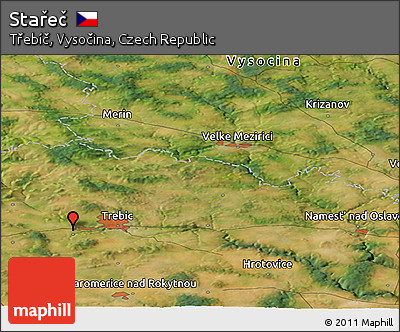Satellite Panoramic Map of Stařeč