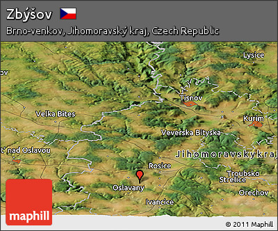 Satellite Panoramic Map of Zbýšov