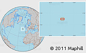 Gray Location Map of the area around 49° 19' 21" N, 16° 55' 29" W