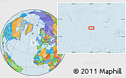 Political Location Map of the area around 49° 19' 21" N, 16° 55' 29" W