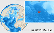 Shaded Relief Location Map of the area around 49° 19' 21" N, 16° 55' 29" W