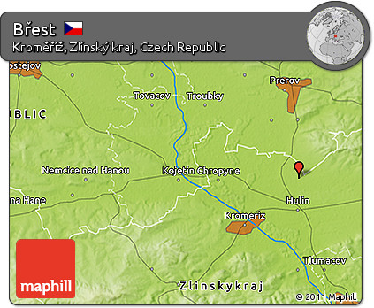 Physical 3D Map of Břest