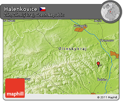 Physical 3D Map of Halenkovice