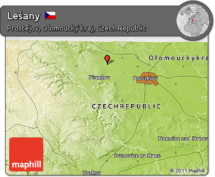 Physical 3D Map of Lešany