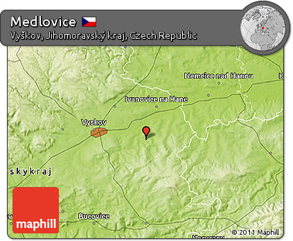Physical 3D Map of Medlovice