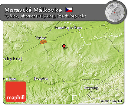 Physical 3D Map of Moravské Málkovice