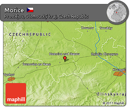 Physical 3D Map of Mořice
