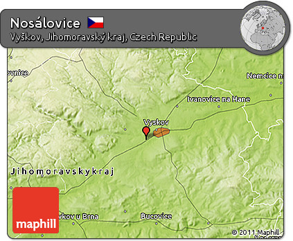 Physical 3D Map of Nosálovice