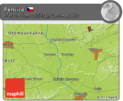 Physical 3D Map of Penčice