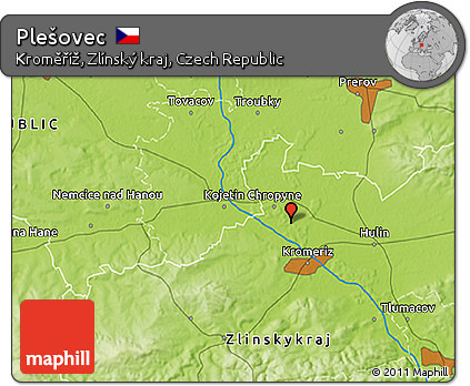 Physical 3D Map of Plešovec