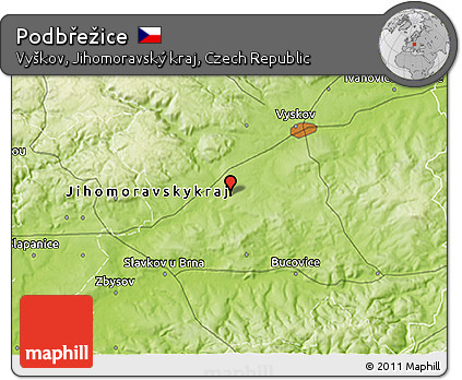 Physical 3D Map of Podbřežice
