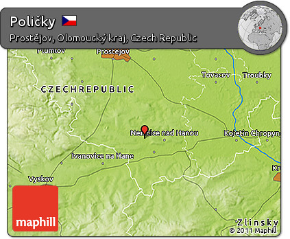 Physical 3D Map of Poličky