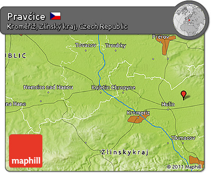 Physical 3D Map of Pravčice
