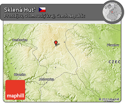 Physical 3D Map of Sklená Hut'