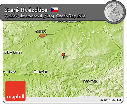 Physical 3D Map of Staré Hvězdlice
