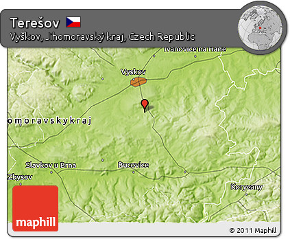 Physical 3D Map of Terešov