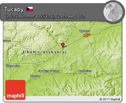 Physical 3D Map of Tučapy