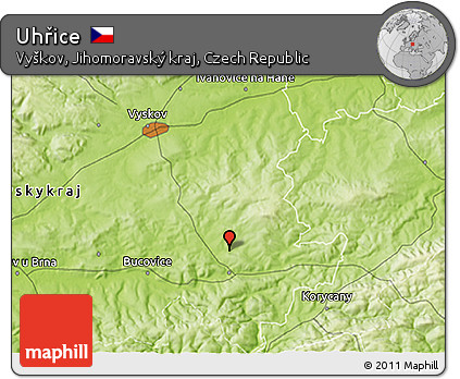 Physical 3D Map of Uhřice