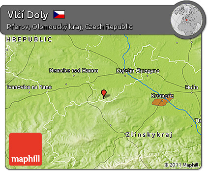 Physical 3D Map of Vlčí Doly
