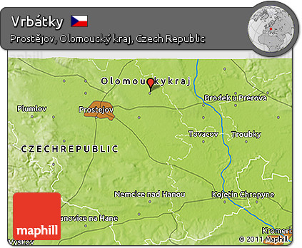Physical 3D Map of Vrbátky