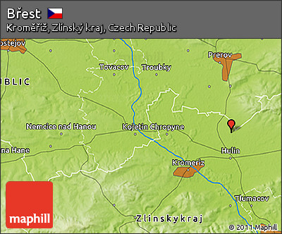 Physical 3D Map of Břest