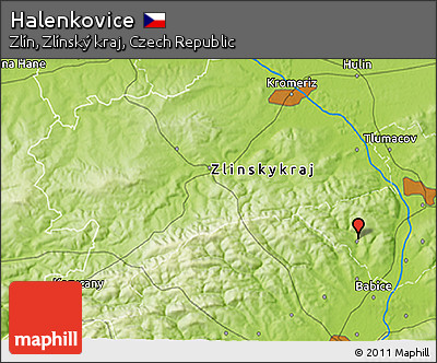 Physical 3D Map of Halenkovice