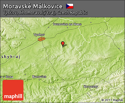 Physical 3D Map of Moravské Málkovice