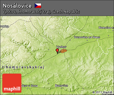 Physical 3D Map of Nosálovice