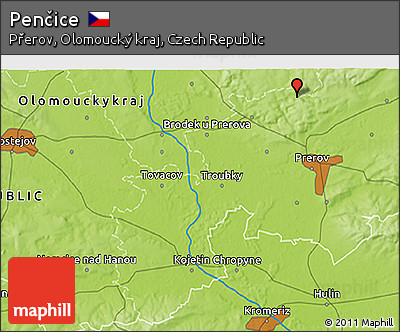 Physical 3D Map of Penčice