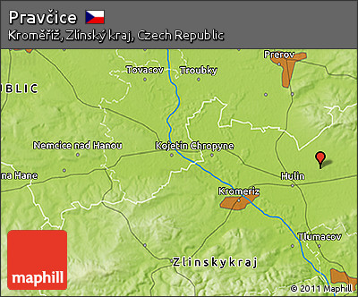 Physical 3D Map of Pravčice