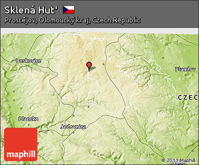 Physical 3D Map of Sklená Hut'