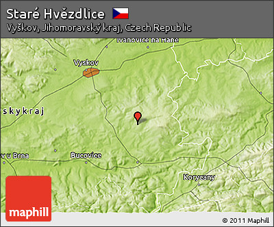 Physical 3D Map of Staré Hvězdlice