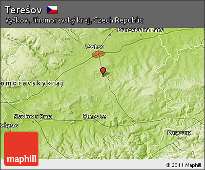 Physical 3D Map of Terešov