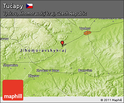 Physical 3D Map of Tučapy