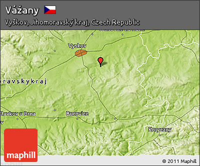 Physical 3D Map of Vážany