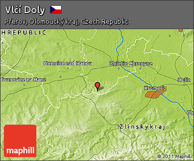 Physical 3D Map of Vlčí Doly