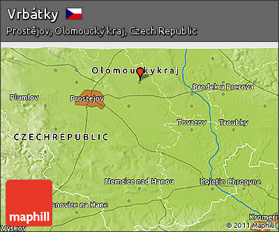 Physical 3D Map of Vrbátky