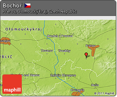 Physical 3D Map of Bochoř