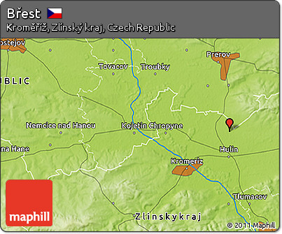 Physical 3D Map of Břest