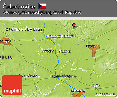 Physical 3D Map of Čelechovice
