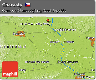 Physical 3D Map of Charváty
