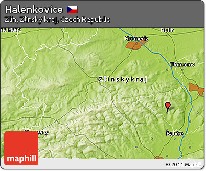 Physical 3D Map of Halenkovice