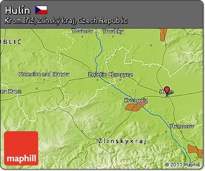 Physical 3D Map of Hulín